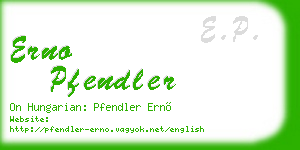 erno pfendler business card